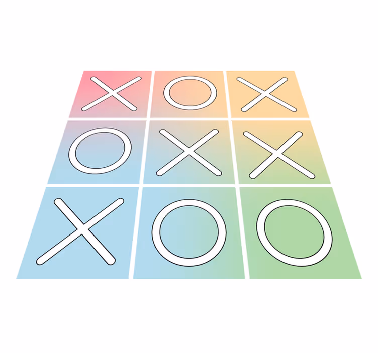 Tic tac toe vinyl tæppespil - TenStickers