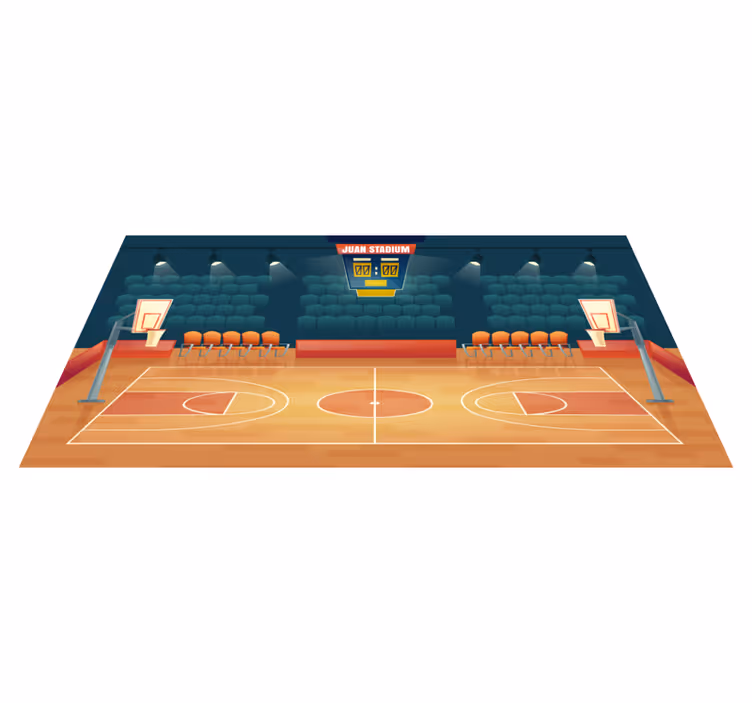 Vinyl tæppe basketballbane med navn - TenStickers