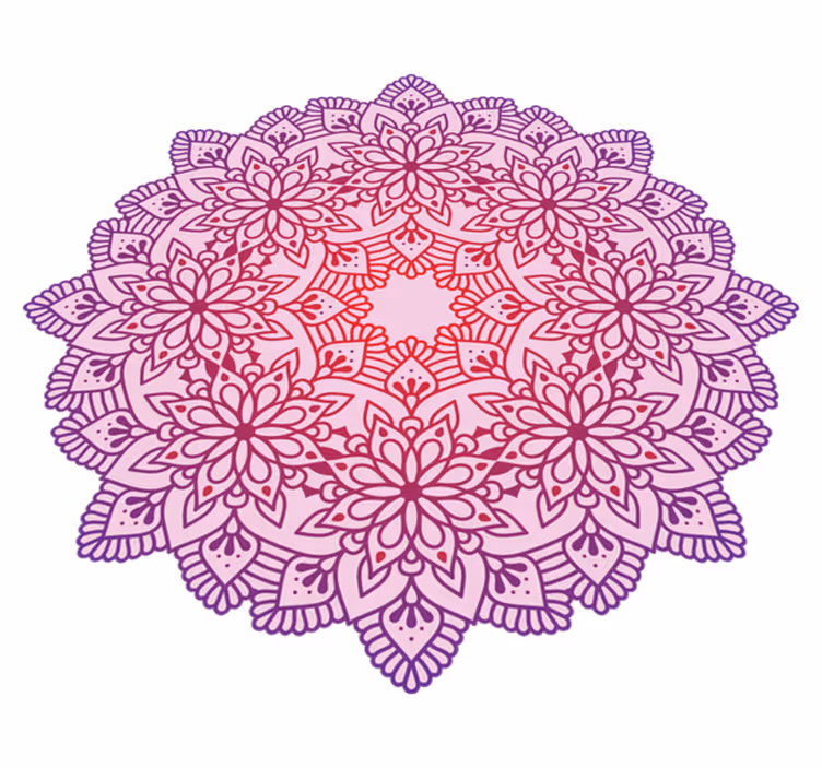 Elegant blomst farverig mandala vinyl tæppe - TenStickers