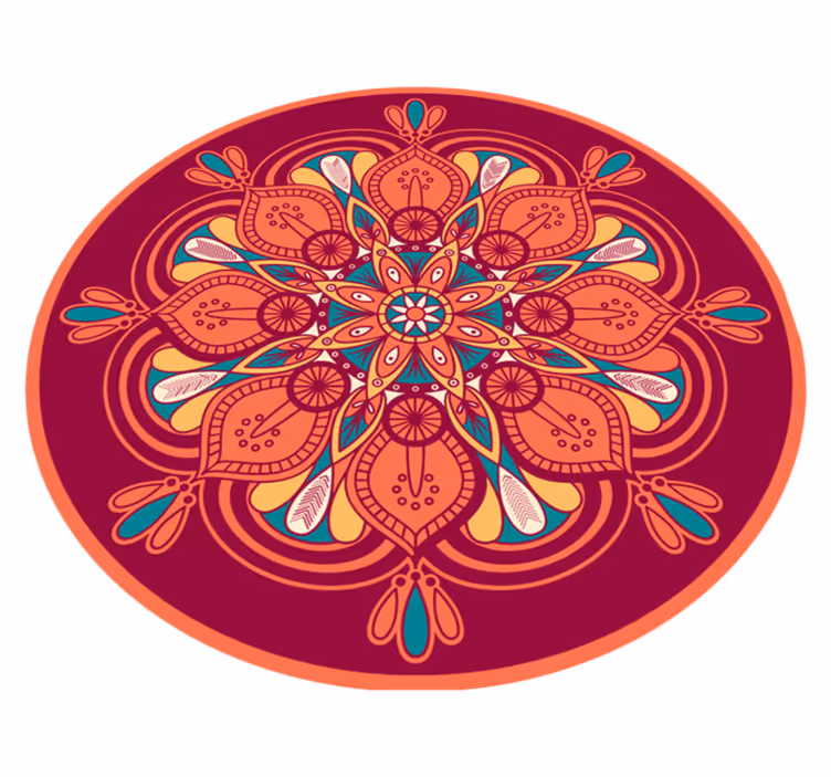 Indisk stil mandala blomster vinyl tæppe - TenStickers