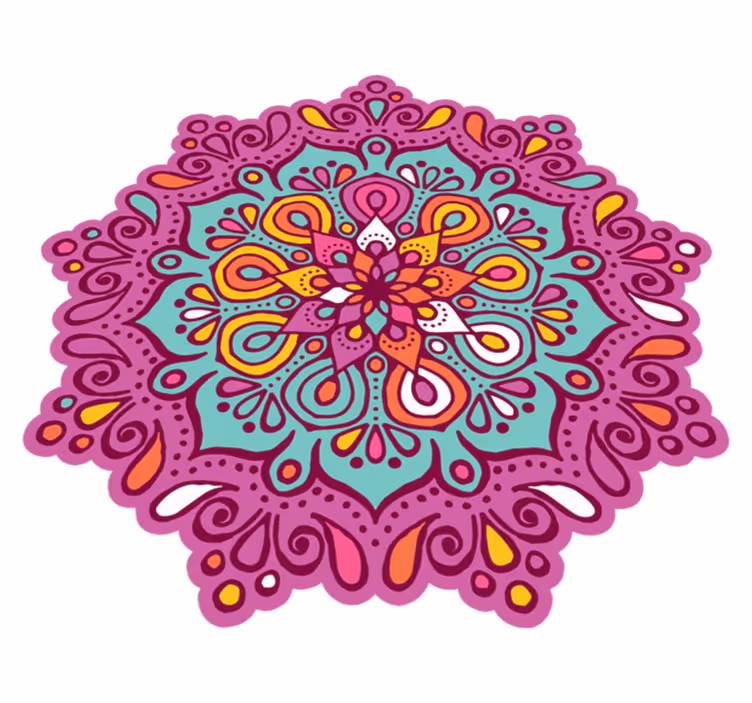 Blomster mandala vinyl tæpper - TenStickers