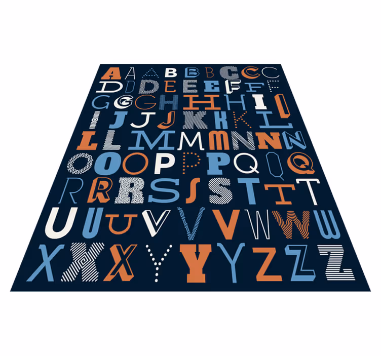 Typografisk alfabet vinylmåtte abc - TenStickers