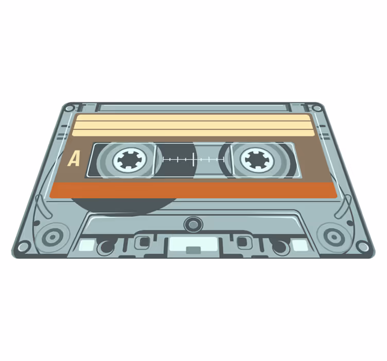 Radiokassette vintage vinyl tæppe - TenStickers