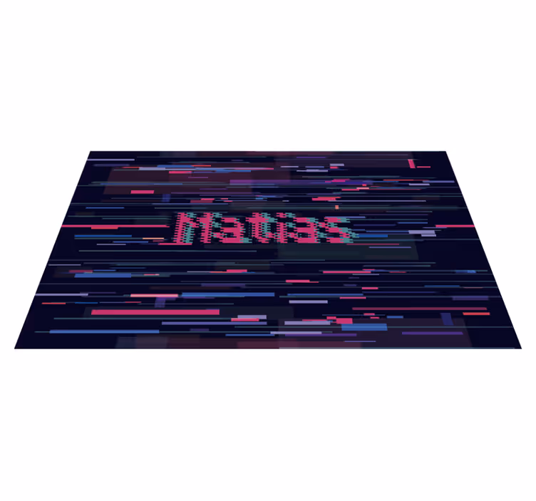 Moderne glitch tæppe med navn - TenStickers