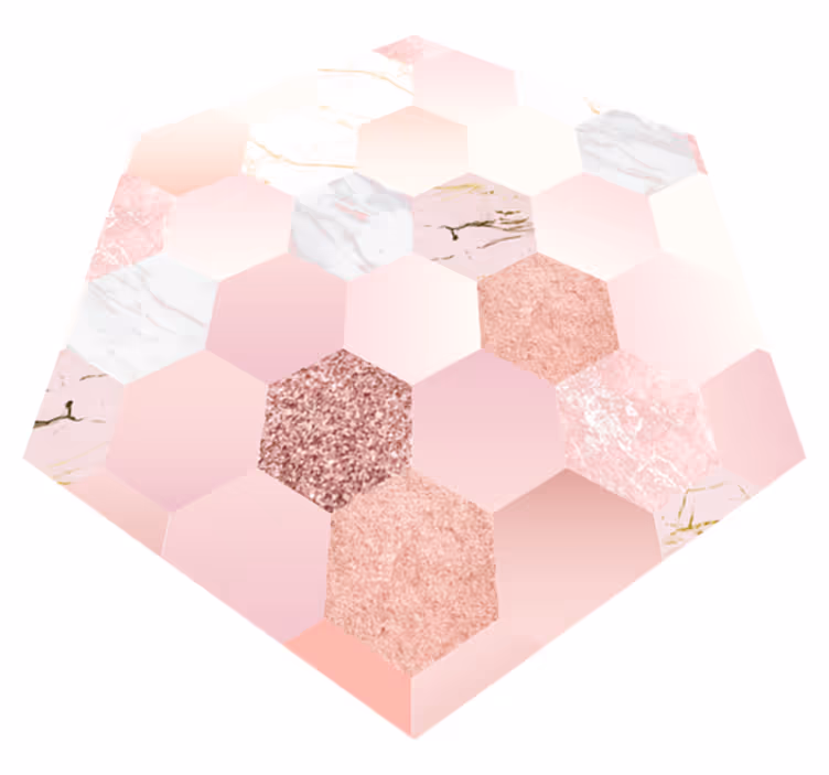 Moderne hexagonal gulvtæppet lyserød tekstur - TenStickers