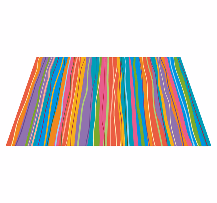 Fantastiske farvede striber moderne vinyl tæppe - TenStickers