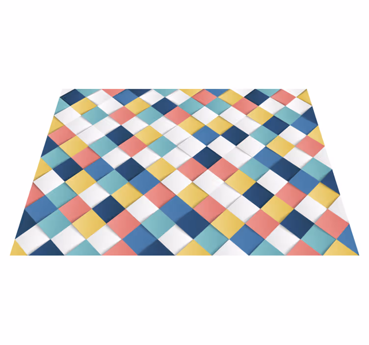 Vidunderlige 3d firkanter mosaik vinyl tæppe - TenStickers