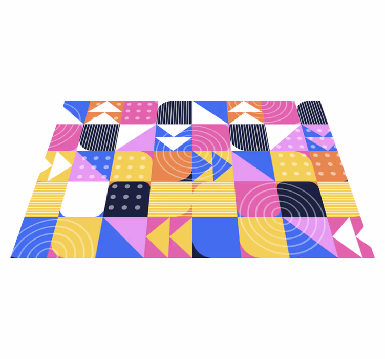 Mosaik memphis stil vinyl tæppe - TenStickers
