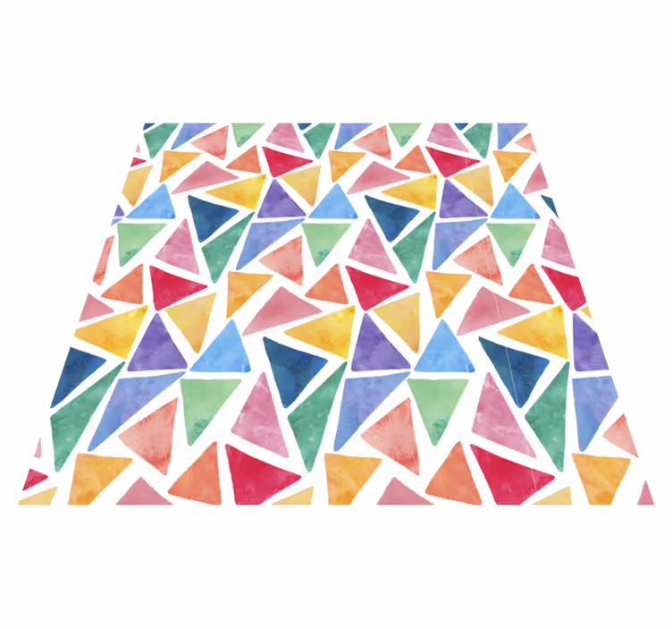 Mosaik trekanter pastel vinyl tæppe - TenStickers