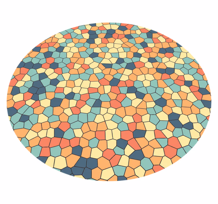 Rund vinylmosaik tæppe pastel - TenStickers