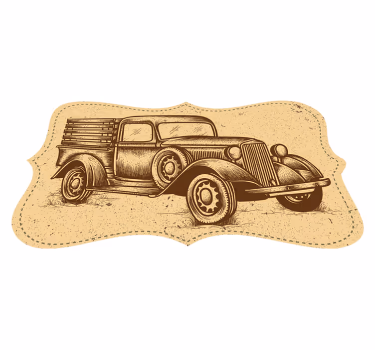 Vintage stil lastbil design tæppe - TenStickers