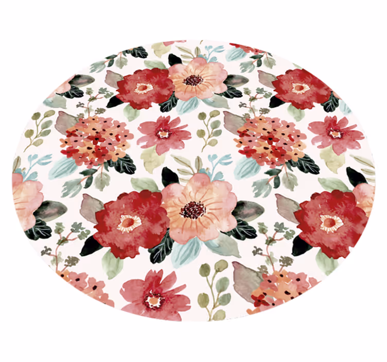 Vinyl tæppe i vintage stil med blomster - TenStickers