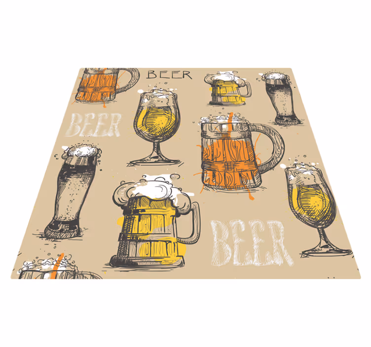 Vintage vinyl tæppe - ølglas - TenStickers