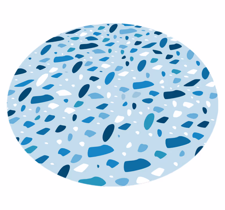 Fantastisk blå terrazzo tekstur sten vinyl tæppe - TenStickers