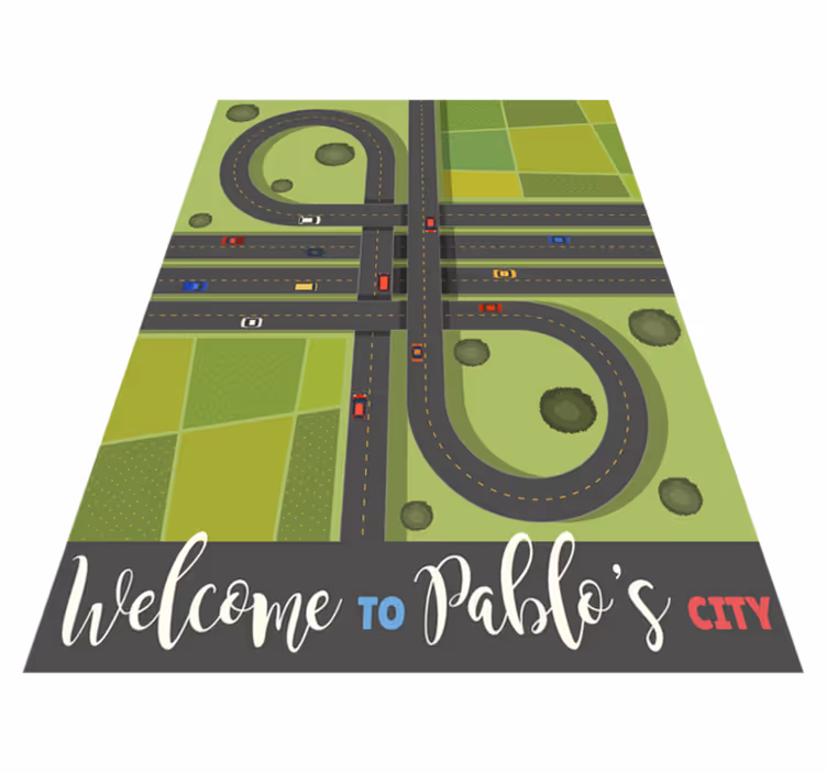 Tilpasseligt playmap vinyl tæppe med navn - TenStickers