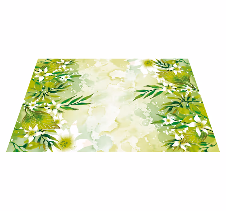 Fantastiske blomstermotiver vinyl soveværelsetæppe - TenStickers