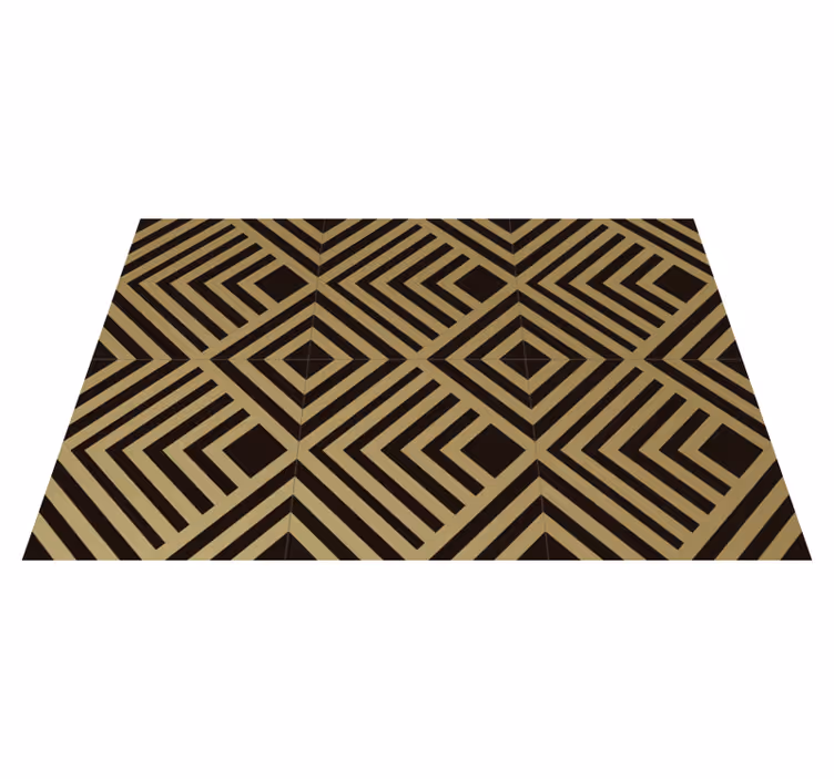 Beige kantede striber geometriske vinyl tæppe - TenStickers