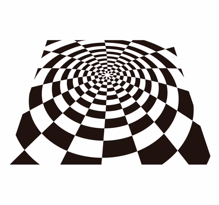 Optisk illusion ternet geometriske vinyl tæppe - TenStickers