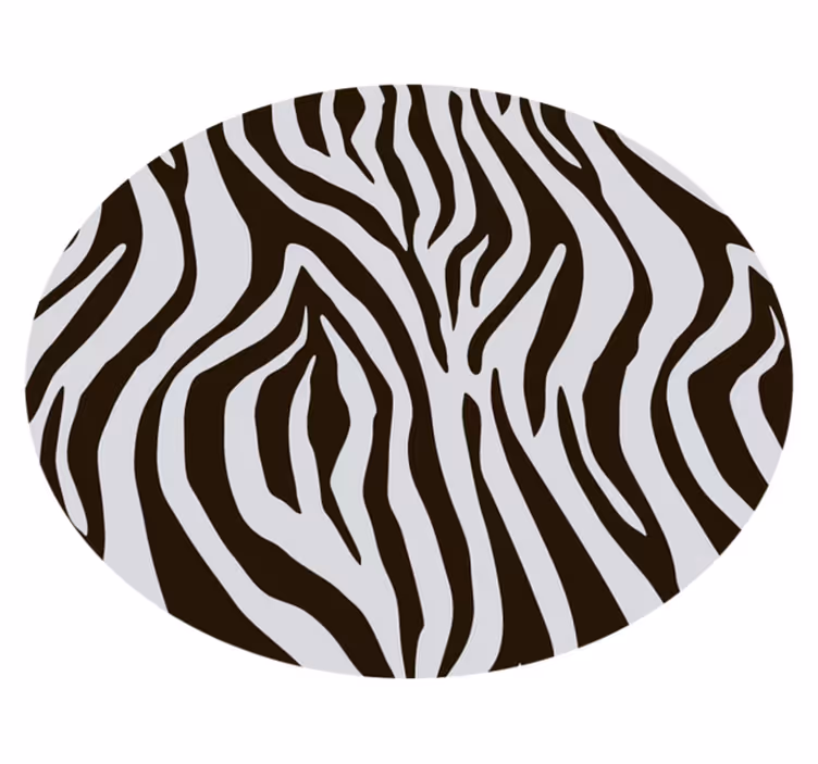 Spektakulært rund zebra animalsk tryk vinyl tæppe - TenStickers