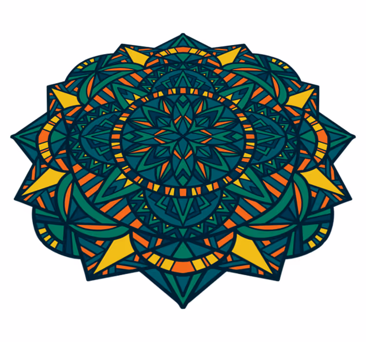 Mandala cirkulært kunstværk mandala vinyl tæppe - TenStickers