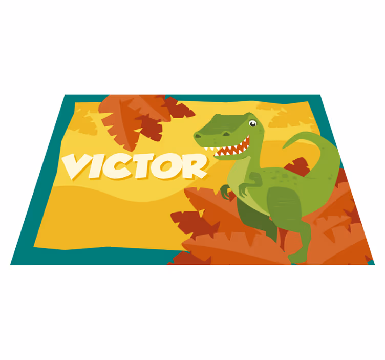 Dinosaur vinyl tæppe med navn - TenStickers