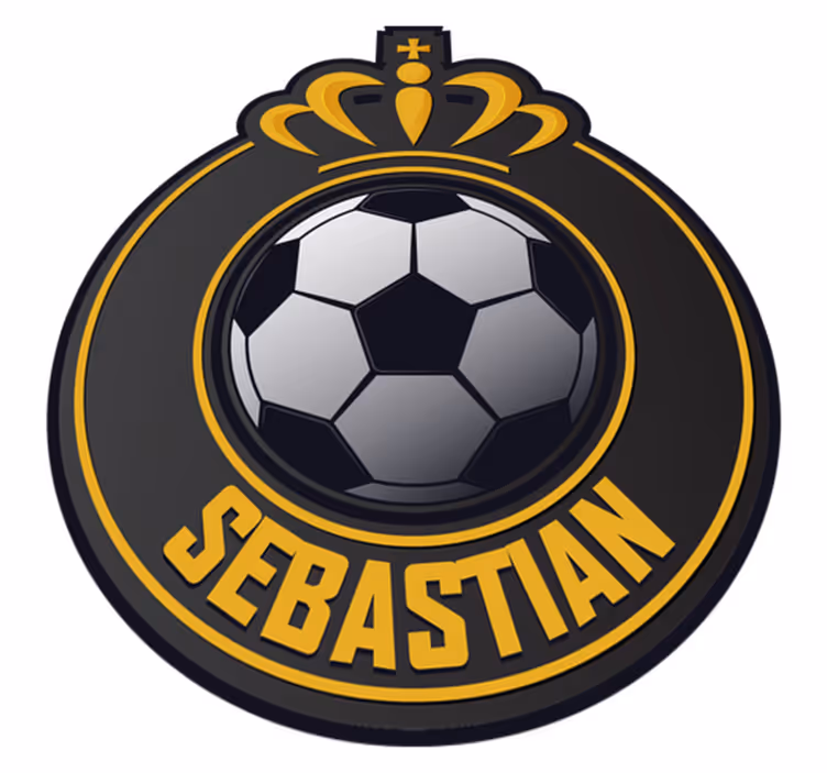 Fodbold emblem vinyl tæppe med navn - TenStickers