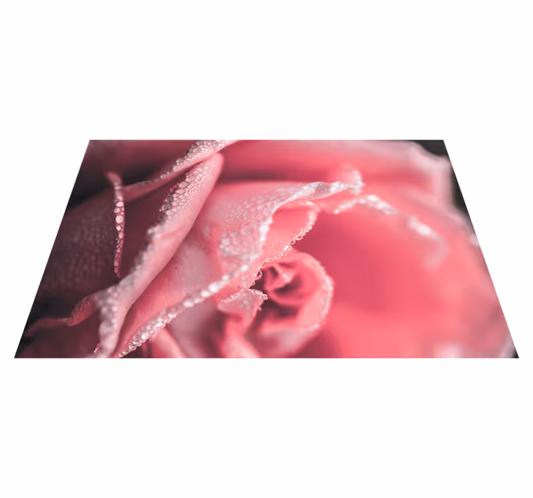 Forbløffende pink rose vinyl tæppe til spisestue - TenStickers