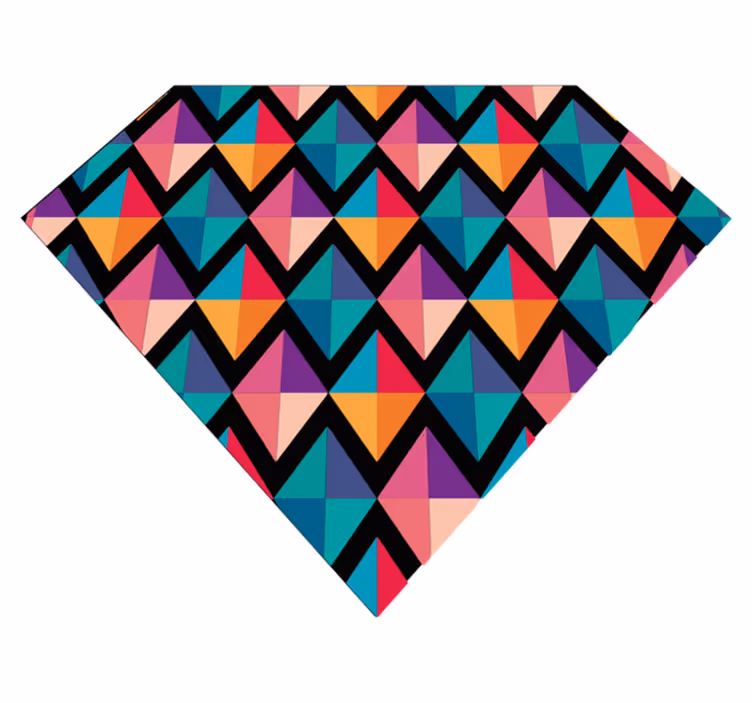 Farverige diamanter geometriske vinyl tæpper - TenStickers