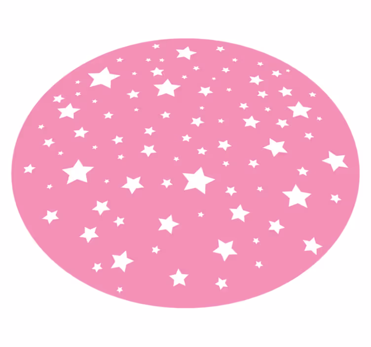 Pink stars kids vinyl tæppe - TenStickers