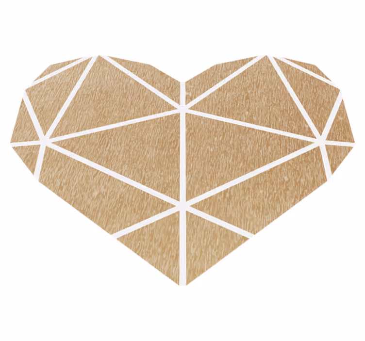 Beige hjerte geometrisk vinyl tæppe - TenStickers
