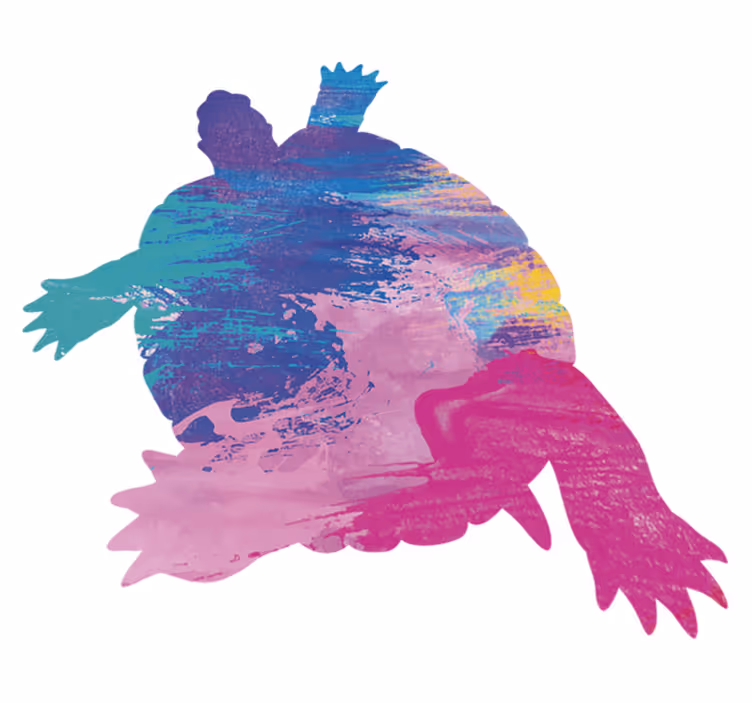 Farverig skildpadde dyr vinyl tæppe - TenStickers