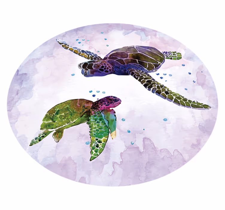 Smertekunst skildpadder dyre vinyl tæppe - TenStickers