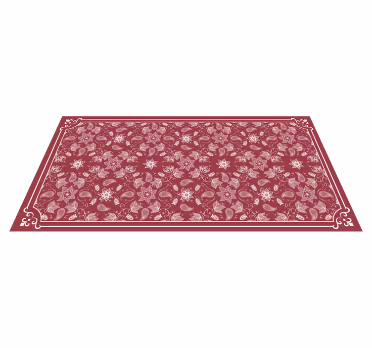 Smukke paisley blomster vinyl stue tæppe - TenStickers