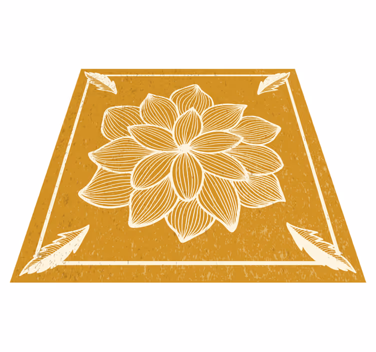 Gyldent blomsterdesign Blomster og planter vinyltæppe - TenStickers