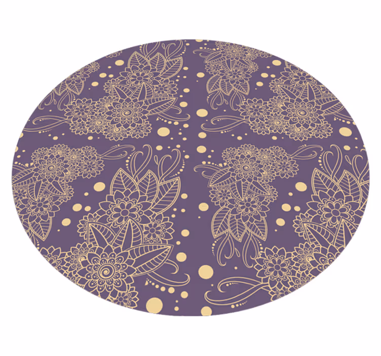 Blomster paisley hjørne vinyl stue tæppe - TenStickers