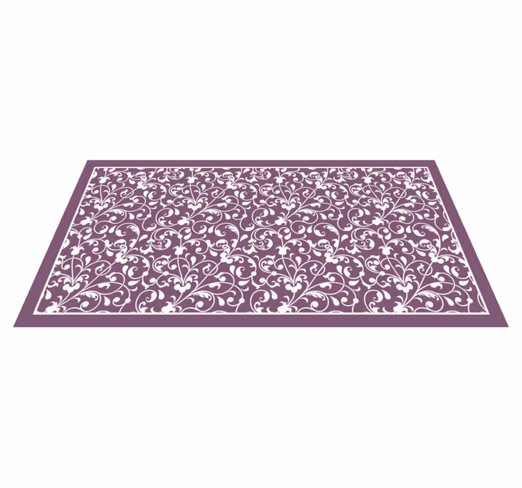 Elegant hvirvelmønster Blomster og planter vinyltæppe - TenStickers