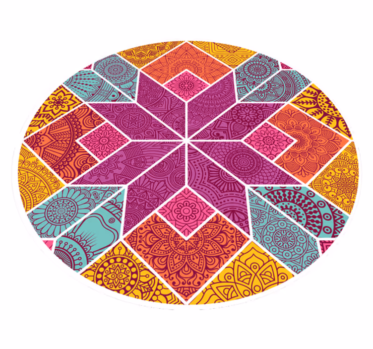 Mandala kompleksitet mandala vinyl tæppe - TenStickers
