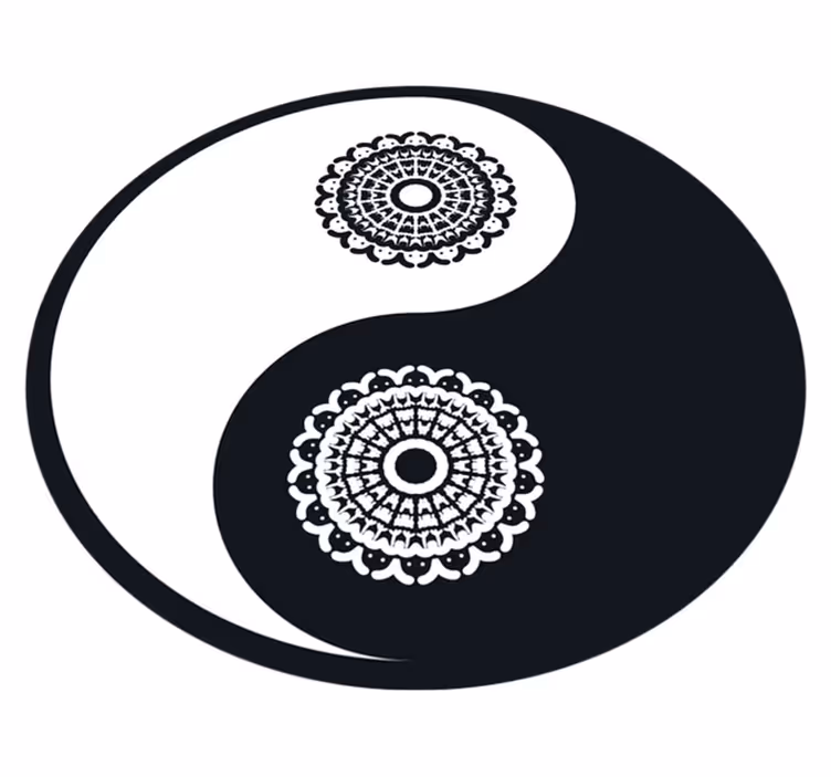Yin yang mandala mandala vinyl tæppe - TenStickers