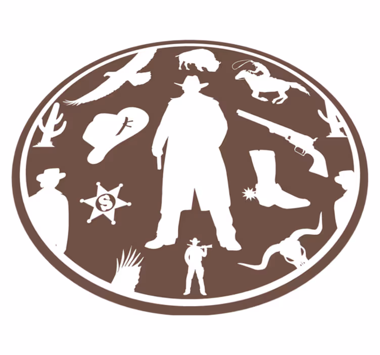 Cowboy silhuet tæppe til børneværelse - TenStickers
