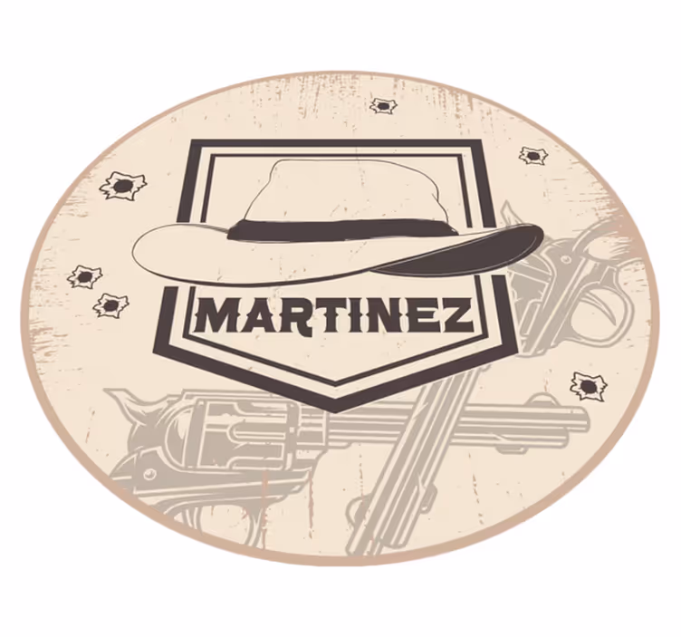 Cowboy hat med navn vinyl tæppe med navn - TenStickers