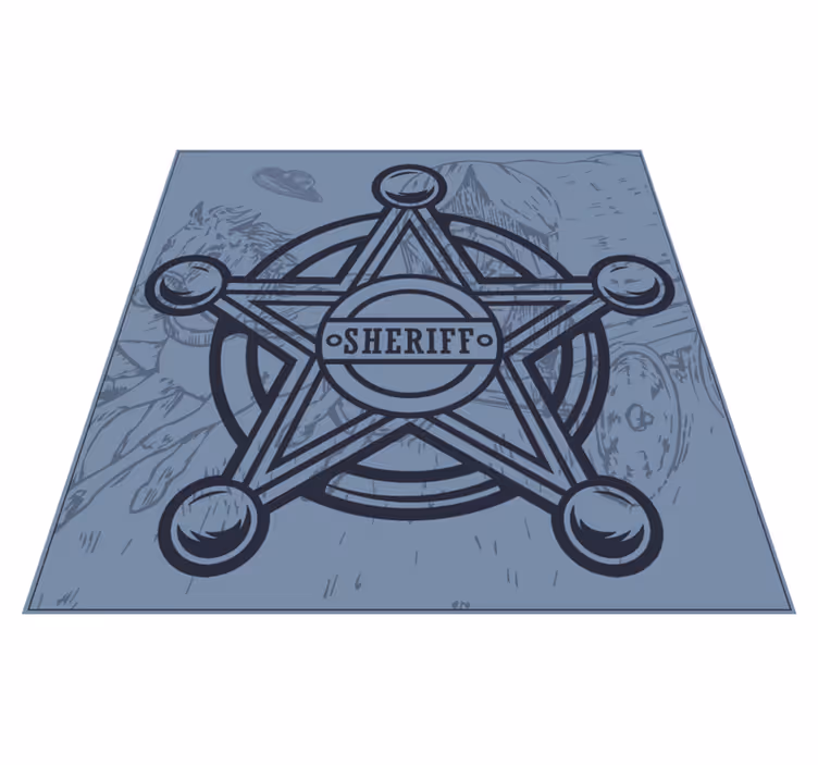 Sheriff badge emblem vinyl tæppe med spil - TenStickers
