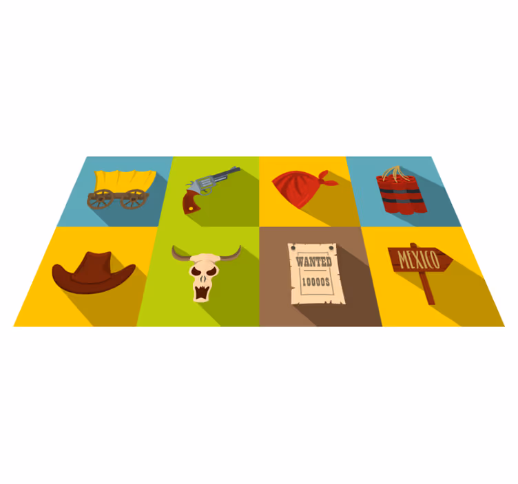 Western eventyr vinyl tæppe med spil - TenStickers