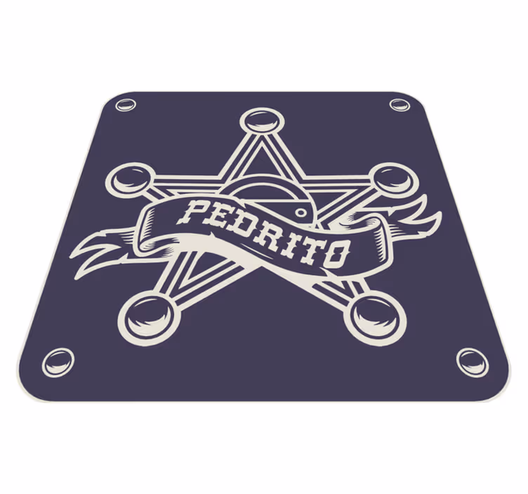 Personligt emblem vinyl tæppe med navn - TenStickers
