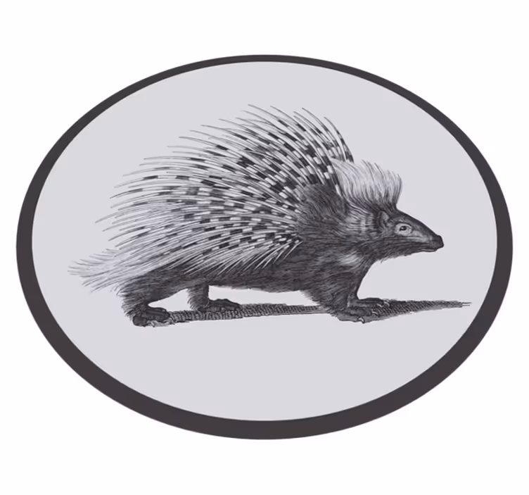 Illustration af pindsvin vinyltæpper med dyr - TenStickers