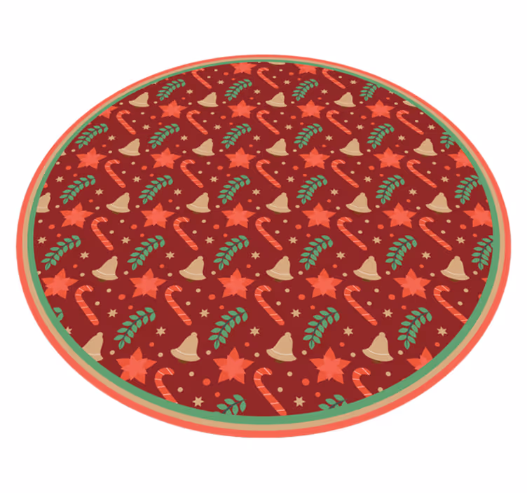 Julegodsmønster rødt vinyl tæppe - TenStickers