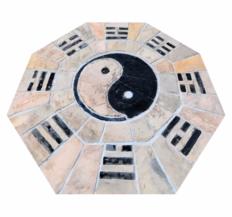 Marmor ying og yang tekstur tæppe - TenStickers