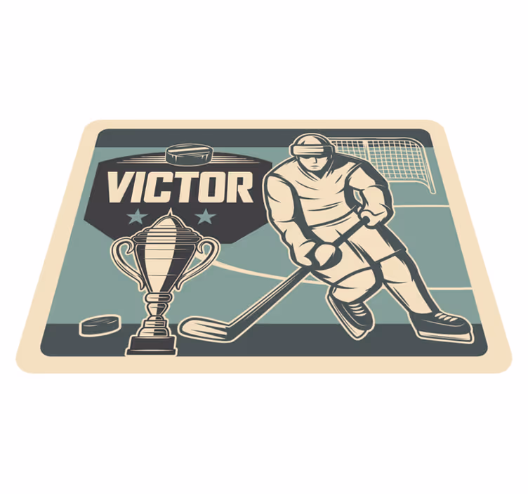 Tilpasselig sportsgrafik vinyl tæppe med navn - TenStickers
