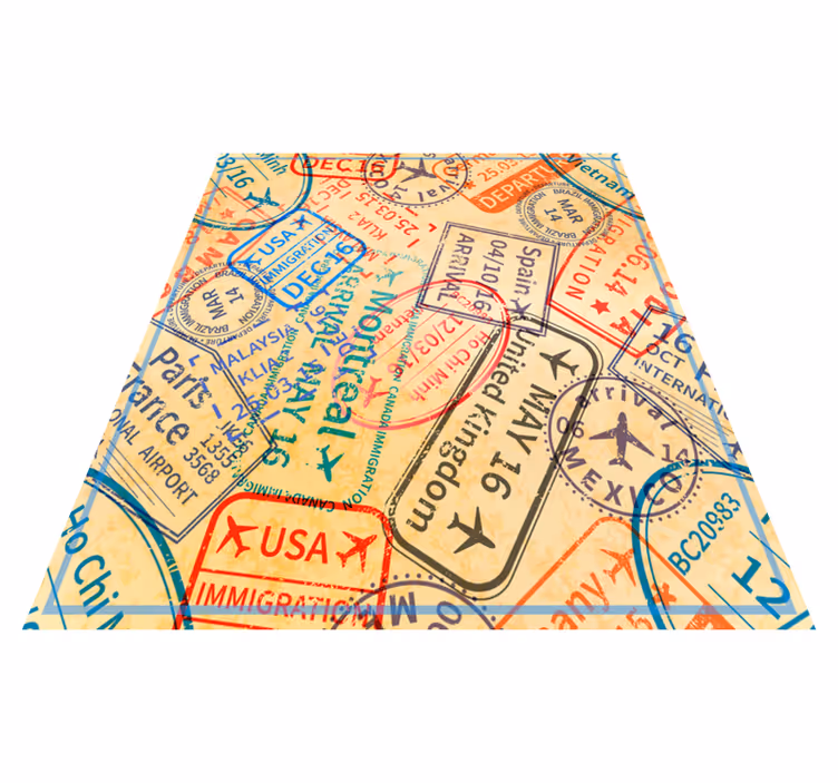 Fantastisk vintage rejse stempel tæppe - TenStickers