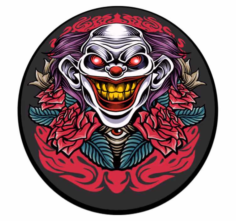 Klovn kunst halloween vinyl tæppe - TenStickers