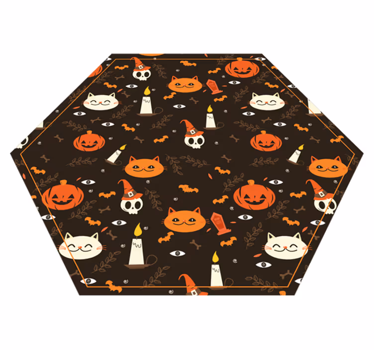 Skræmmende halloween kat tæppe dyr vinyl tæppe - TenStickers